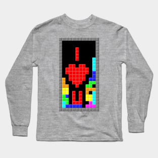 I Love You Tetris blocks Long Sleeve T-Shirt